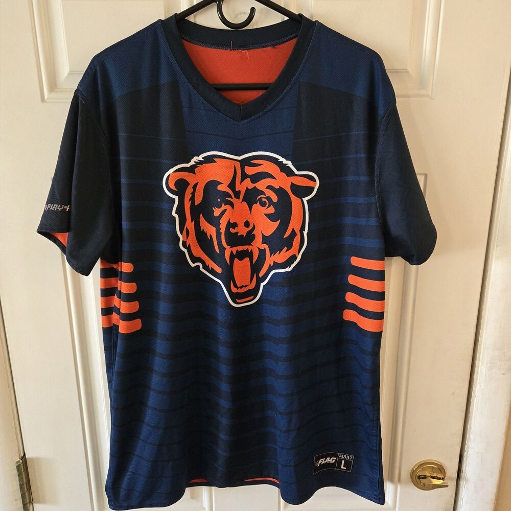 Chicago Bears Jersey Mens Large Reversible Blue Orange NFL Football Flag
